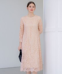 新品23区　ピンクのかわいいワンピース テディショップ Teddyshop レディース 小花柄ボウタイシフォンA