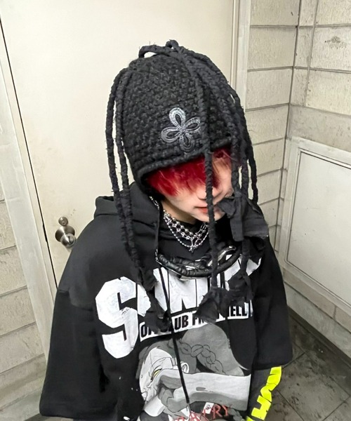 SURGERY サージェリー黒ビーニーニット帽 SURGERY ビーニー ニット帽 BLACK