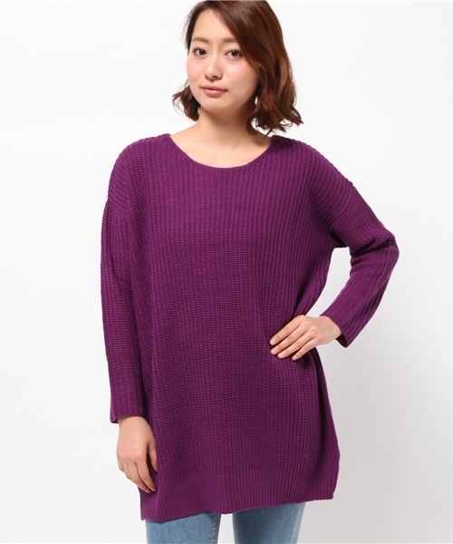 SEVENDAYS=SUNDAY（セブンデイズサンデイ）の「ＺＯＯＩ　５Ｇバルキーニットチュニック（チュニック・レディース・ライトグレー/グリーン/レッド/カーキ/パープル/オレンジ/ネイビー/ベージュ・FREE）」の6枚目の写真