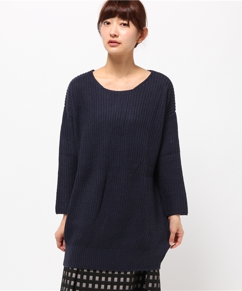 SEVENDAYS=SUNDAY（セブンデイズサンデイ）の「ＺＯＯＩ　５Ｇバルキーニットチュニック（チュニック・レディース・ライトグレー/グリーン/レッド/カーキ/パープル/オレンジ/ネイビー/ベージュ・FREE）」の5枚目の写真