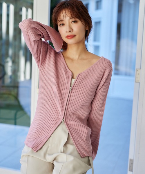 セール】ラメZIPミドルカーディガン 315464（カーディガン/ボレロ