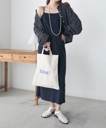 〈接触冷感 / 抗菌防臭〉 カップ付きダブルストラップキャミソールワンピース