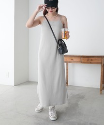 〈接触冷感 / 抗菌防臭〉 カップ付きダブルストラップキャミソールワンピース