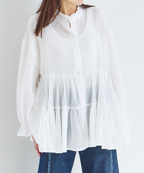 She's Closet チュニック ノースリーブコットンティアード