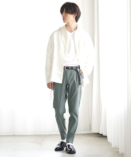 MinoriTY（マイノリティ）の「【MinoriTY】ツイルテーラードジャケットセットアップ テーパードパンツ アンクルパンツ メンズ（セットアップ・メンズ・その他2/その他1/グリーン系その他/ストライプ/チェック/パープル系その他/ブラック系その他/ラベンダー/グリーン/ブラック・M/L/S）」の17枚目の写真