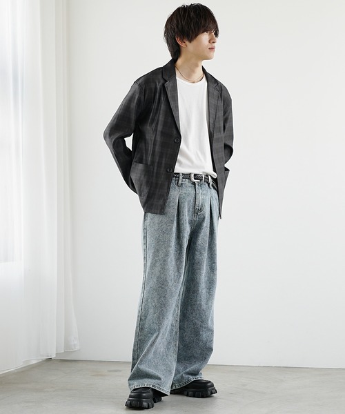 MinoriTY（マイノリティ）の「【MinoriTY】ツイルテーラードジャケットセットアップ テーパードパンツ アンクルパンツ メンズ（セットアップ・メンズ・その他2/その他1/グリーン系その他/ストライプ/チェック/パープル系その他/ブラック系その他/ラベンダー/グリーン/ブラック・M/L/S）」の11枚目の写真