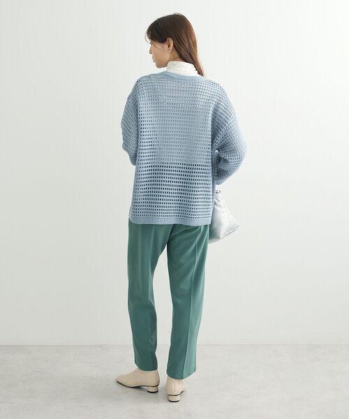 Green Parks(グリーンパークス)の「メッシュニットチュニック(チュニック・レディース・アイボリー/グリーン/オレンジ/サックスブルー・FREE)」の15枚目の写真