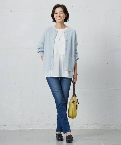 J.PRESS(ジェイプレス)の「【WEB限定カラーあり】スムースジャージー フレアー カットソー(Tシャツ/カットソー・レディース・ネイビー系/ホワイト系・T15/T13)」の15枚目の写真