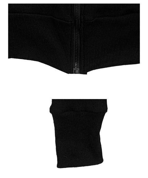 anyonemore（エニワンモア）の「クロップドリブニットジップパーカー（パーカー・レディース・ブラック・FREE）」の16枚目の写真