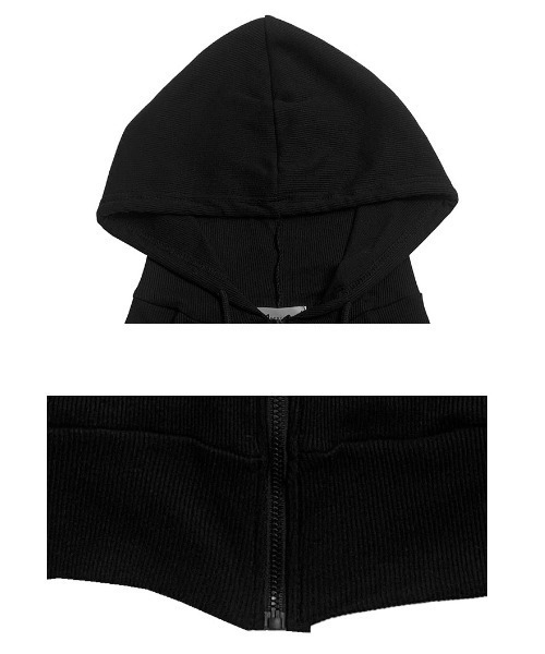 anyonemore（エニワンモア）の「クロップドリブニットジップパーカー（パーカー・レディース・ブラック・FREE）」の15枚目の写真