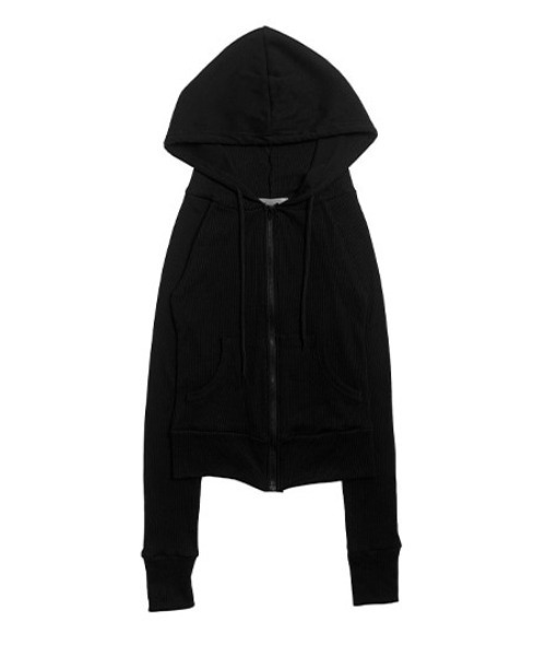 Y-3 クロップドパーカー ブラック セール】クロップドリブニットジップパーカー（パーカー