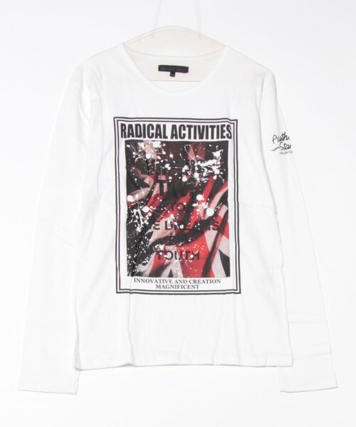 in the attic(インジアティック)の「【in the attic】ヴィンテージプリントクルーネックL/S-T(Tシャツ/カットソー・メンズ・ホワイト/ブラック・X-LARGE)」の2枚目の写真