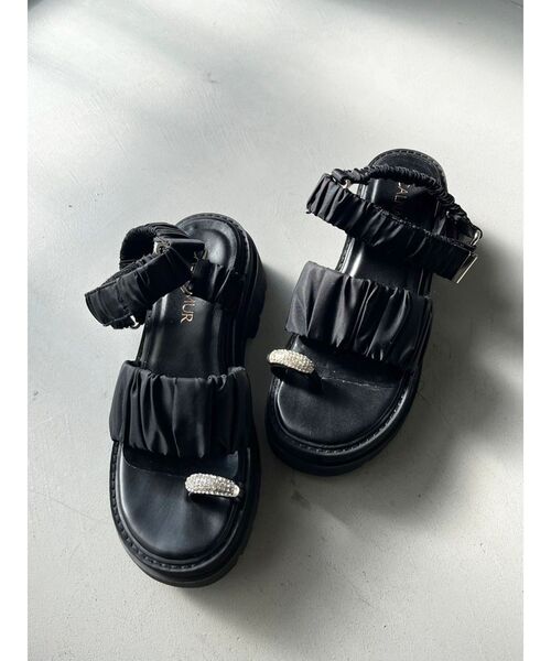 ビジューリングギャザースポーツサンダル セール】BIJOU RING GYATHER SPORTS SANDALS/ビジューリング