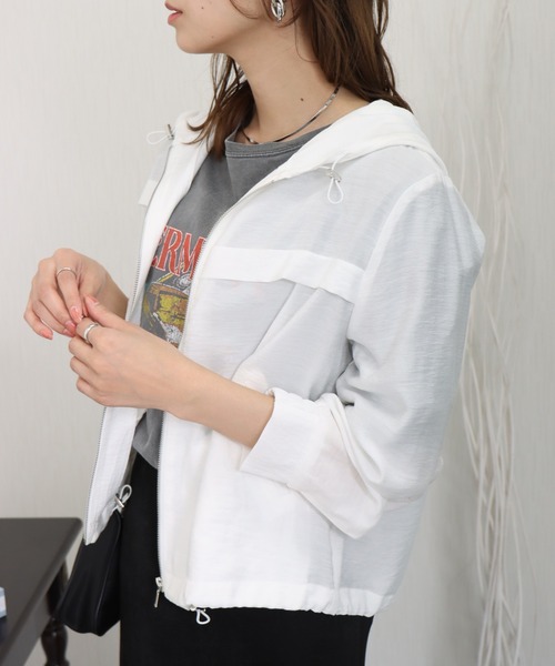 libelle more（リベル モア）の「シアーマウンテンパーカー　フード付きブルゾン（マウンテンパーカー・レディース・ブラック/ベージュ/オフホワイト/カーキ/ミント・M）」の10枚目の写真