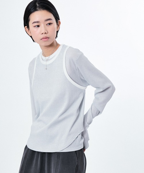 M TO R(ムウトアール)の「LAME RIB TANK TOP(タンクトップ・レディース・ラベンダー/ブラック/ホワイト・40/38/42)」の22枚目の写真