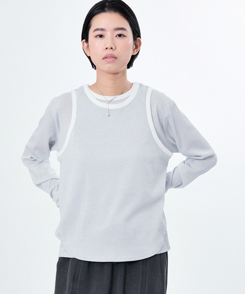 M TO R(ムウトアール)の「LAME RIB TANK TOP(タンクトップ・レディース・ラベンダー/ブラック/ホワイト・40/38/42)」の21枚目の写真