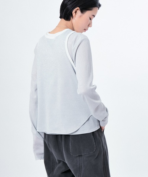 M TO R(ムウトアール)の「LAME RIB TANK TOP(タンクトップ・レディース・ラベンダー/ブラック/ホワイト・40/38/42)」の20枚目の写真