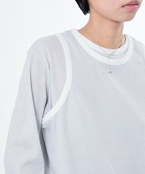 M TO R(ムウトアール)の「LAME RIB TANK TOP(タンクトップ・レディース・ラベンダー/ブラック/ホワイト・40/38/42)」の19枚目の写真