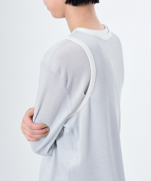 M TO R(ムウトアール)の「LAME RIB TANK TOP(タンクトップ・レディース・ラベンダー/ブラック/ホワイト・40/38/42)」の16枚目の写真