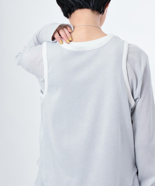 M TO R(ムウトアール)の「LAME RIB TANK TOP(タンクトップ・レディース・ラベンダー/ブラック/ホワイト・40/38/42)」の15枚目の写真