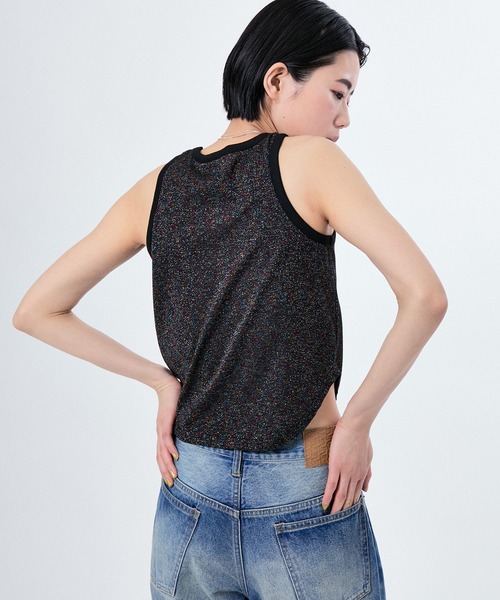 M TO R(ムウトアール)の「LAME RIB TANK TOP(タンクトップ・レディース・ラベンダー/ブラック/ホワイト・40/38/42)」の8枚目の写真