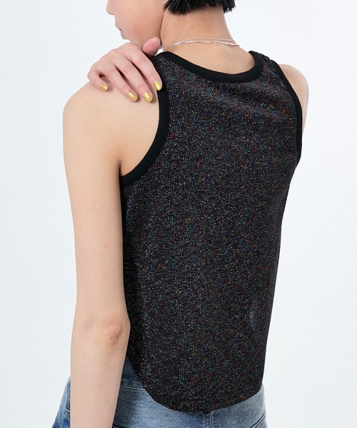 M TO R(ムウトアール)の「LAME RIB TANK TOP(タンクトップ・レディース・ラベンダー/ブラック/ホワイト・40/38/42)」の5枚目の写真