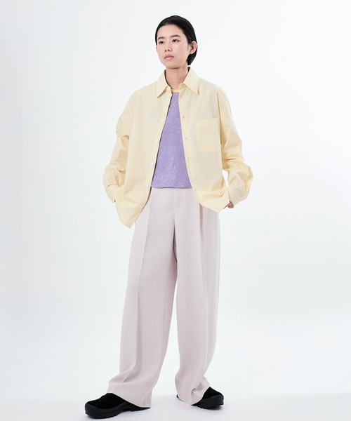 M TO R(ムウトアール)の「LAME RIB TANK TOP(タンクトップ・レディース・ラベンダー/ブラック/ホワイト・40/38/42)」の7枚目の写真