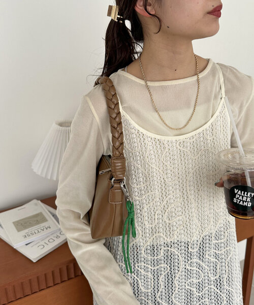 DISCOAT（ディスコート）の「メッシュハンドルミニホーボーバッグ（ショルダーバッグ・レディース・シルバー/キャメル/ブラック・FREE）」の21枚目の写真