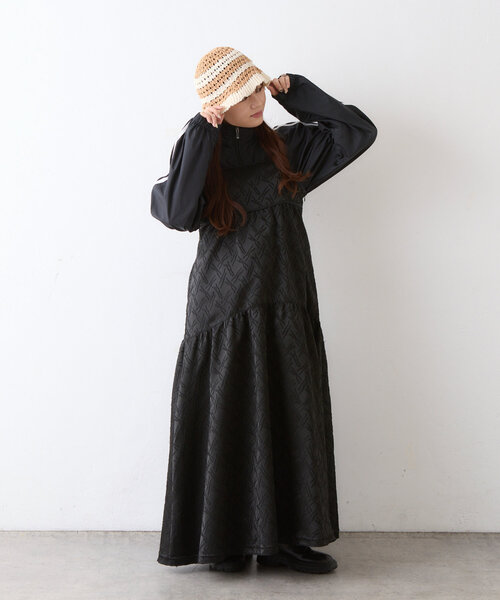 BIRTHDAY BAR（バースデイバー）の「ペーパー編みバケットハット（ハット・レディース・アイボリー/ブラック・0）」の8枚目の写真