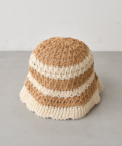 BIRTHDAY BAR（バースデイバー）の「ペーパー編みバケットハット（ハット・レディース・アイボリー/ブラック・0）」の11枚目の写真