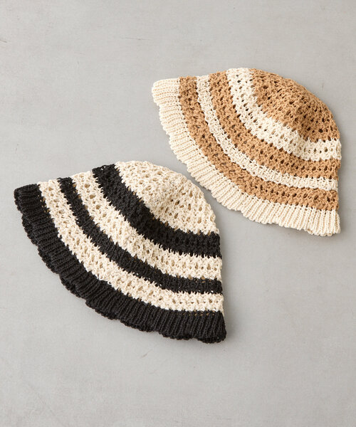 BIRTHDAY BAR（バースデイバー）の「ペーパー編みバケットハット（ハット・レディース・アイボリー/ブラック・0）」の14枚目の写真