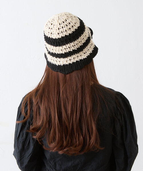 BIRTHDAY BAR（バースデイバー）の「ペーパー編みバケットハット（ハット・レディース・アイボリー/ブラック・0）」の18枚目の写真