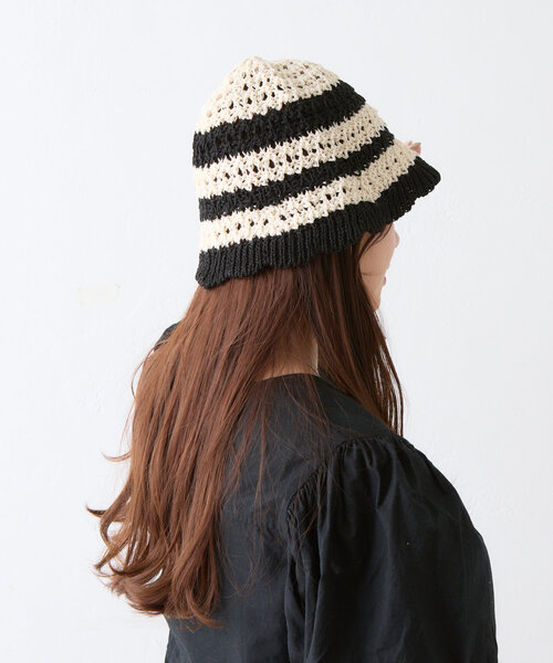 BIRTHDAY BAR（バースデイバー）の「ペーパー編みバケットハット（ハット・レディース・アイボリー/ブラック・0）」の20枚目の写真