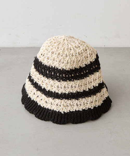 BIRTHDAY BAR（バースデイバー）の「ペーパー編みバケットハット（ハット・レディース・アイボリー/ブラック・0）」の22枚目の写真
