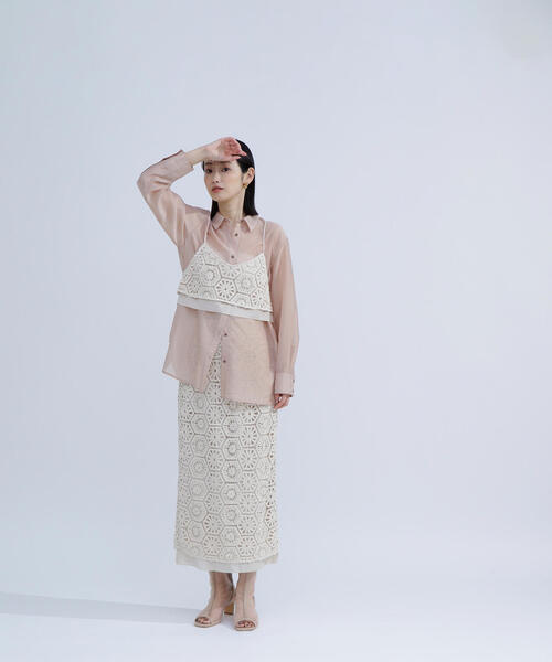 NATURAL BEAUTY BASIC（ナチュラルビューティーベーシック）の「◇クラフトレース SETUP キャミソールビスチェ（キャミソール・レディース・オフホワイト・FREE）」の5枚目の写真