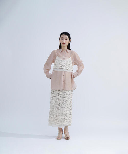 NATURAL BEAUTY BASIC（ナチュラルビューティーベーシック）の「◇クラフトレース SETUP キャミソールビスチェ（キャミソール・レディース・オフホワイト・FREE）」の7枚目の写真