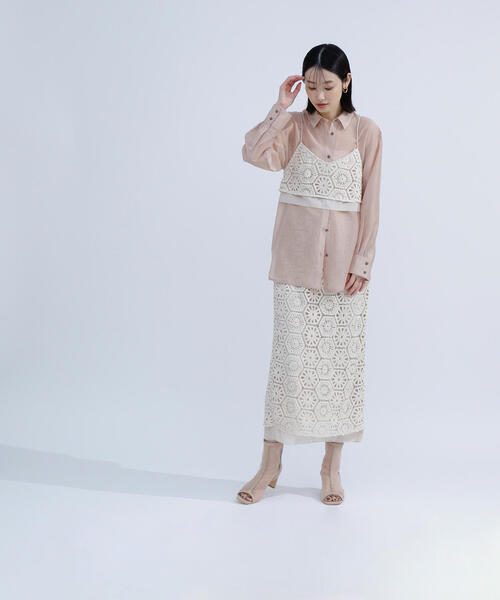 NATURAL BEAUTY BASIC（ナチュラルビューティーベーシック）の「◇クラフトレース SETUP キャミソールビスチェ（キャミソール・レディース・オフホワイト・FREE）」の9枚目の写真