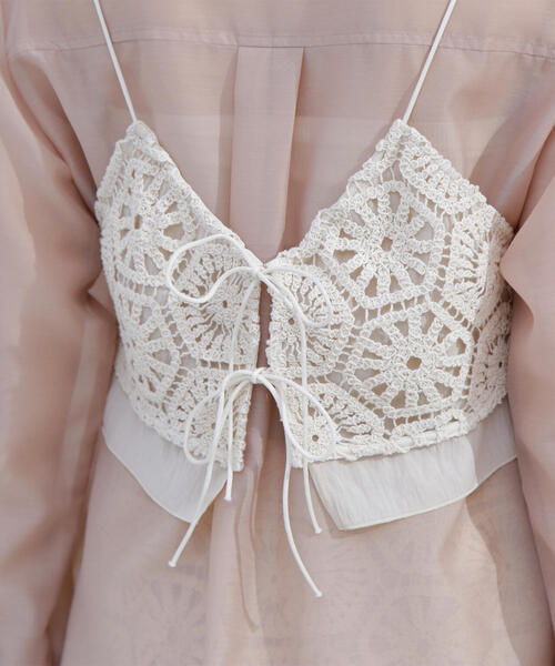 NATURAL BEAUTY BASIC（ナチュラルビューティーベーシック）の「◇クラフトレース SETUP キャミソールビスチェ（キャミソール・レディース・オフホワイト・FREE）」の13枚目の写真