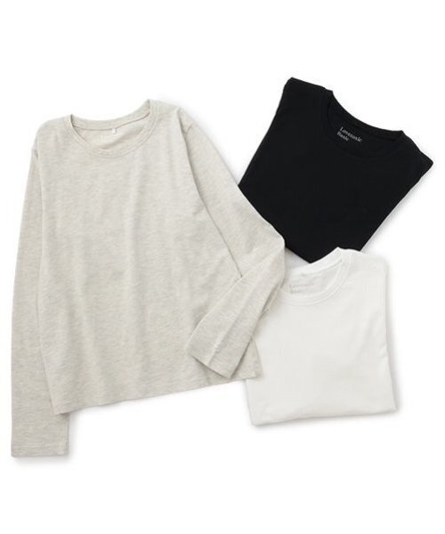 LOVETOXIC（ラブトキシック）の「【ベーシック】【GOODPRICE】【綿100％】長袖Tシャツ（Tシャツ/カットソー・キッズ・ホワイト系その他/ブラック/オフホワイト・L:160cm/LL(170cm)/S:140cm/M:150cm/130cm）」の4枚目の写真