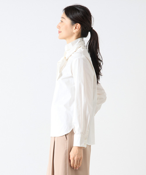 LOGEMENT DE CLAIRE（ロジュモンドクレール）の「モックネックブラウス（シャツ/ブラウス・レディース・グレー/オフホワイト/ブルー・FREE）」の4枚目の写真