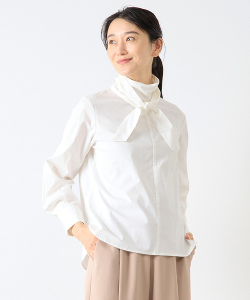 LOGEMENT DE CLAIRE（ロジュモンドクレール）の「モックネックブラウス（シャツ/ブラウス・レディース・グレー/オフホワイト/ブルー・FREE）」の7枚目の写真