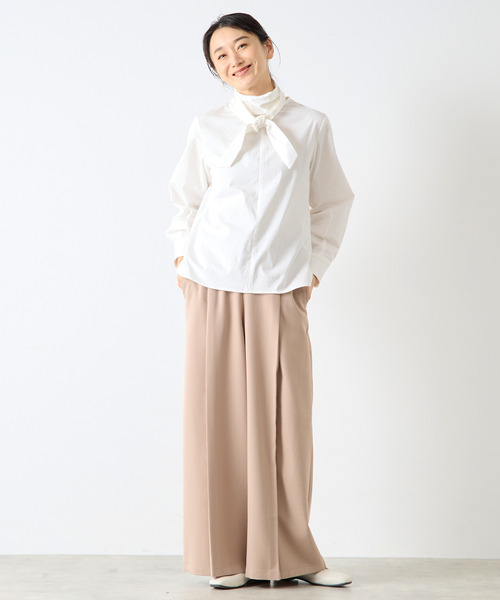 LOGEMENT DE CLAIRE（ロジュモンドクレール）の「モックネックブラウス（シャツ/ブラウス・レディース・グレー/オフホワイト/ブルー・FREE）」の8枚目の写真