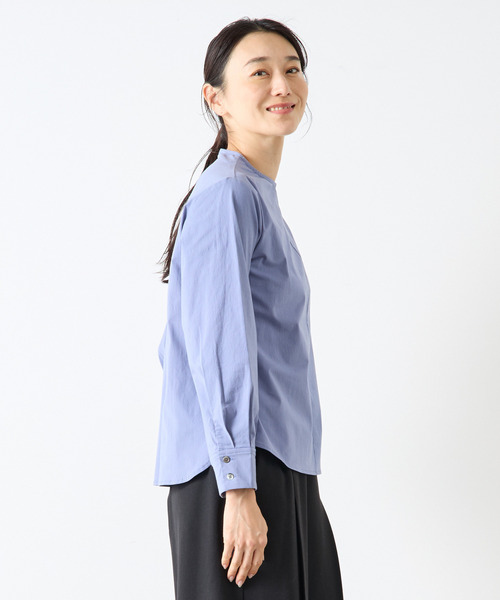 LOGEMENT DE CLAIRE（ロジュモンドクレール）の「モックネックブラウス（シャツ/ブラウス・レディース・グレー/オフホワイト/ブルー・FREE）」の14枚目の写真