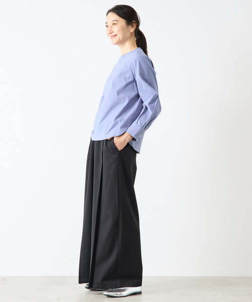 LOGEMENT DE CLAIRE（ロジュモンドクレール）の「モックネックブラウス（シャツ/ブラウス・レディース・グレー/オフホワイト/ブルー・FREE）」の16枚目の写真