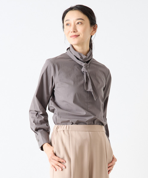 LOGEMENT DE CLAIRE（ロジュモンドクレール）の「モックネックブラウス（シャツ/ブラウス・レディース・グレー/オフホワイト/ブルー・FREE）」の20枚目の写真