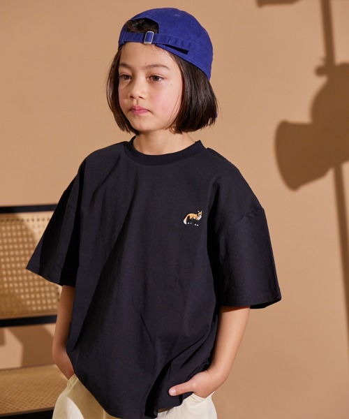 MEDM 小菊 刺繍 半袖 Tシャツ ロゴ ルーズ ストリート 男女兼用 セール】【PAIRMANON STREET】キツネ刺繍 半袖 Tシャツ（Tシャツ
