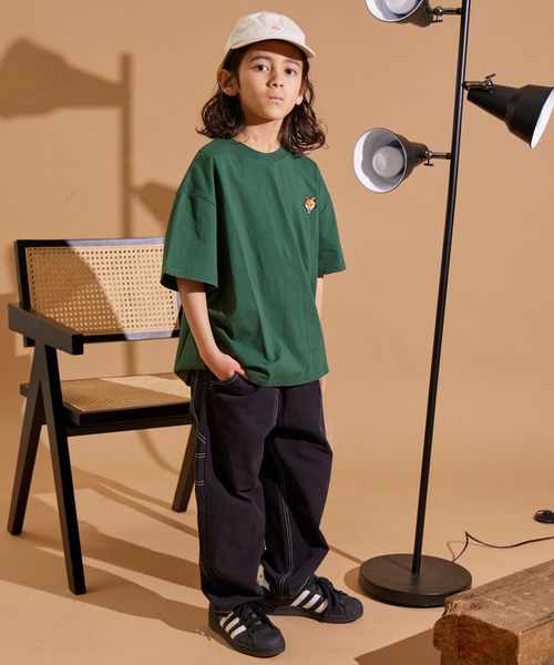 MEDM 小菊 刺繍 半袖 Tシャツ ロゴ ルーズ ストリート 男女兼用 セール】【PAIRMANON STREET】キツネ刺繍 半袖 Tシャツ（Tシャツ