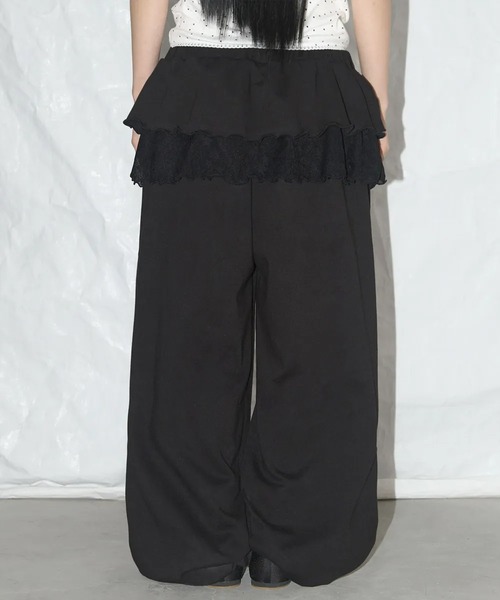 ★FANCY CLUB★フリル レース スウェットパンツ A'GEM/9 × .kom 『 FANCY CLUB/ファンシークラブ』 FRILL LACE