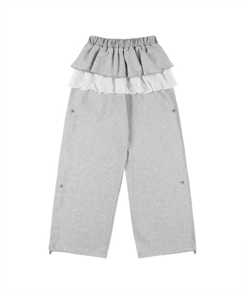 FANCY CLUB（ファンシークラブ）の「A'GEM/9 × .kom 『 FANCY CLUB/ファンシークラブ』 FRILL LACE BUTTON SWEATPANTS/フリルレースボタンスウェットパンツ（スウェットパンツ・レディース・ライトグレー/ブラック・FREE）」の15枚目の写真