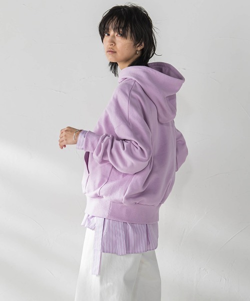 MAYSON GREY(メイソングレイ)の「刺繍ロゴパーカー≪洗濯機で洗える≫(パーカー・レディース・ライトグレー/ブルー/パープル・M)」の16枚目の写真